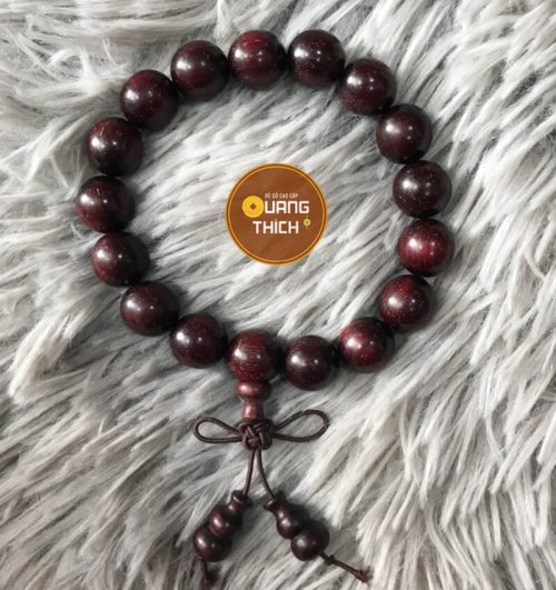 Vòng Tay Gỗ Tử Đàn 12ly Dáng Tròn