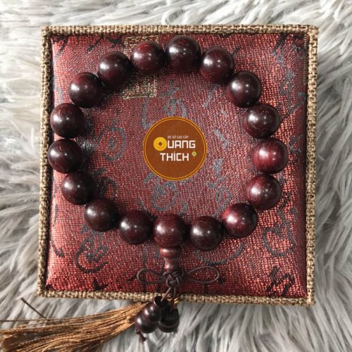 Vòng Tay Gỗ Tử Đàn 12ly Dáng Tròn