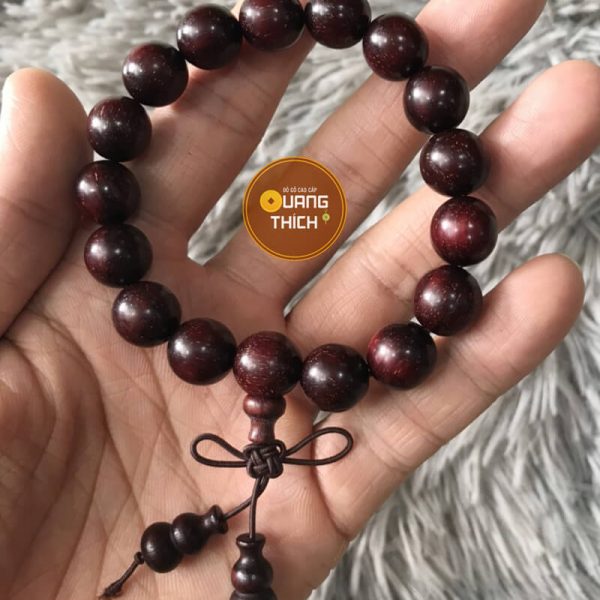 Vòng Tay Gỗ Tử Đàn 12ly Dáng Tròn